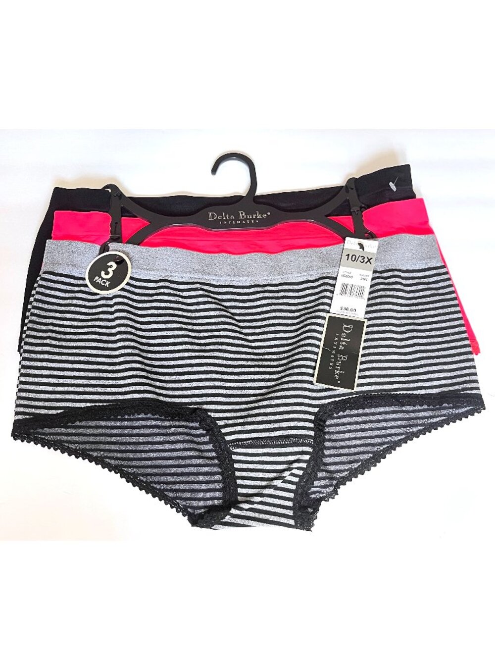 Delta Burke Panties Women's Plus Size 3X 3 Pack NEW NWT